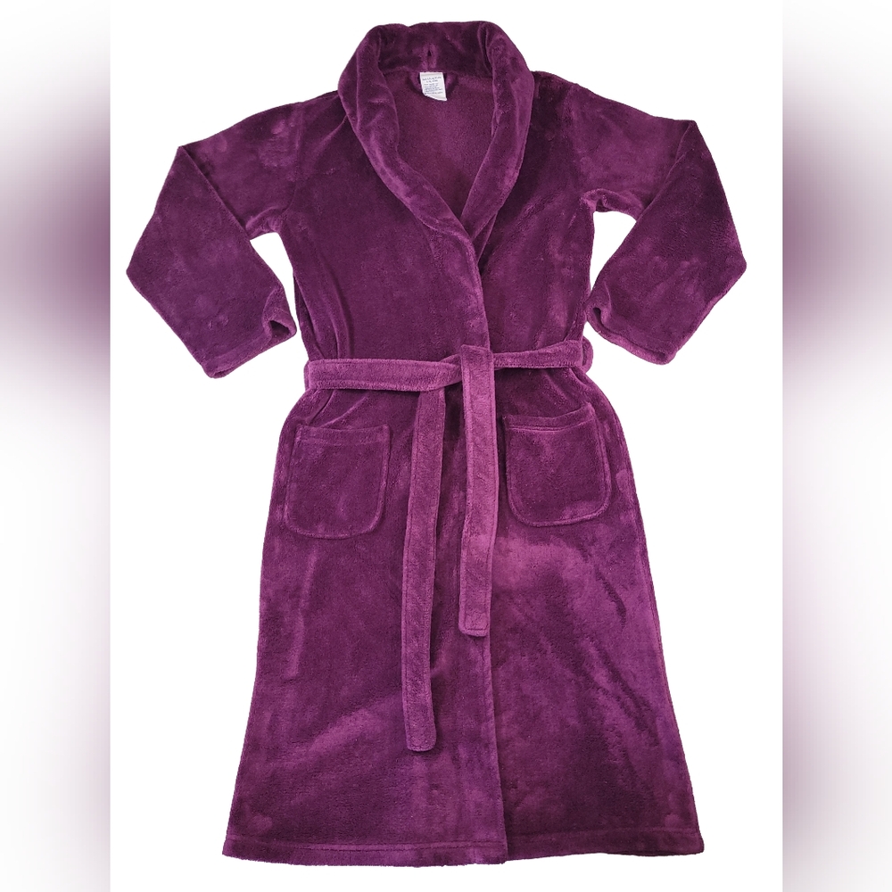 Bath & Body Works Plush Plum Purple Fleece Robe - Size L/XL